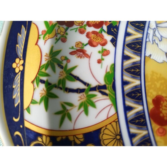 Japanese Porcelain Platter Decorative Plate Scalloped Edge Vintage Meiji Style - Picture 5 of 10